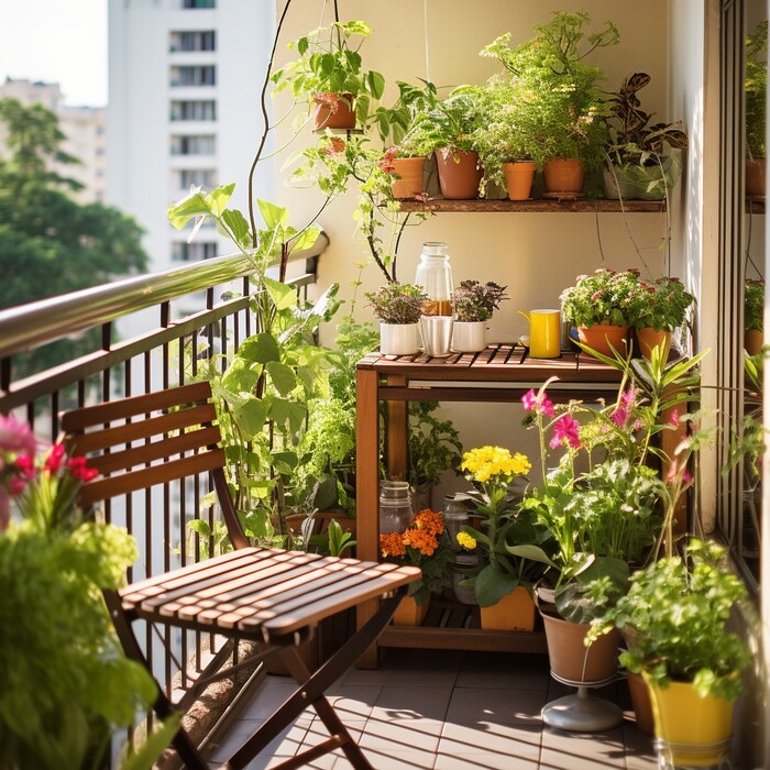 thiết kế tiểu cảnh ban công chi phí thấp 6